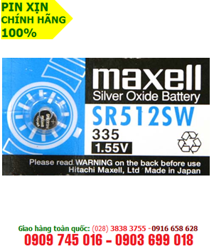 Maxell SR512SW - 335; Pin Maxell SR512SW silver oxide 1.55V chính hãng Maxell Nhật